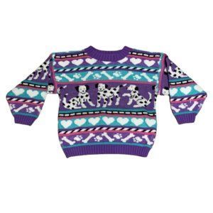RARE VINTAGE 80s HEARTWORKS DALMATIAN SWEATER